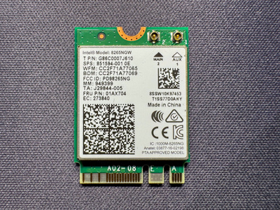 Intel Dual Band Wireless-AC 8265NGW WiFi-Bluetooth kortti