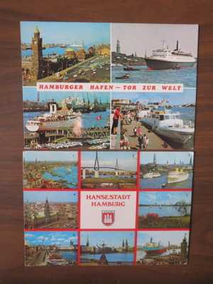 Hampuri kaksi sommitelmakorttia 1970-luku
