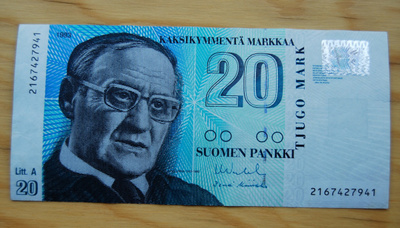 Suomen pankki 20 Markkaa 1993