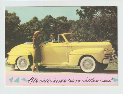 Postikortti, AUTO, vanha malli