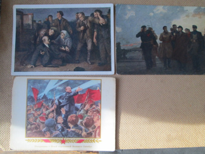 CCCP: kolme vintage propagandapostikorttia - Lenin