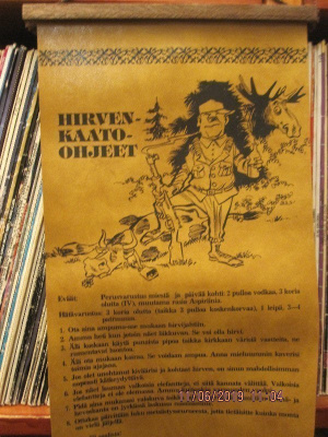 Muovinen seinävaate Hirvenkaato-ohjeet huumori 40 x 20,5 cm