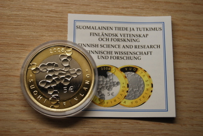 Suomi 5 euro 2008 Tiede ja tutkimus, BU