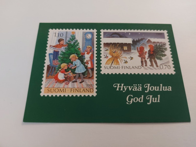 Postimerkin päivä kortti leimalla ( Hyvää Joulua )