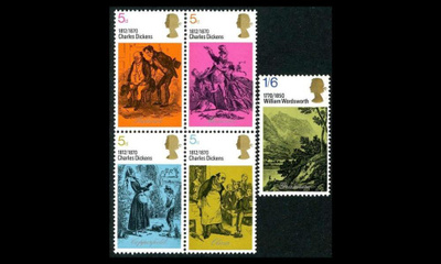 Iso-Britannia 544-8 ** Kirjailija Charles Dickens (1970)