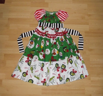 Dr. Seuss Grinch mekko 8-vuotiaalle, käsityötä!