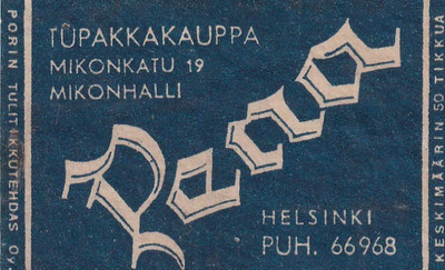 Helsinki Tupakkakauppa PENA  Puijo Osakeyhtiö Savo   3/8