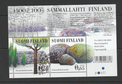 Suomi v 2004, SAMMALLAHTI, blokki, leimattu, loisto
