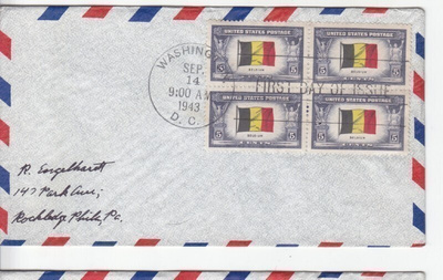 USA FDC 1943  nelilöllä