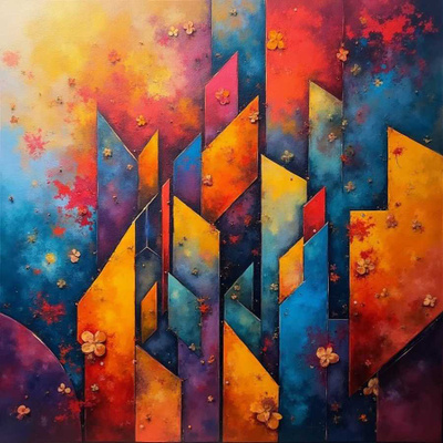 Uusi Abstrakti alumiinitaulu 40 cm x 40 cm