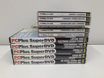 PC Plus 2002 SuperCD,DVD useita (11cd,5dvd)