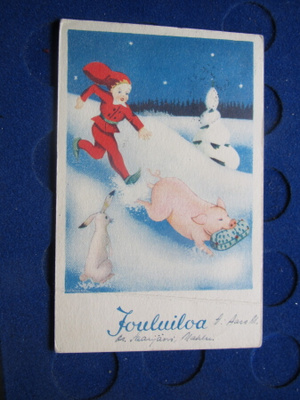 Jouluiloa. Postikortti