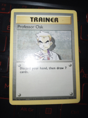 Trainer Professor Oak 88/102 base set 1 uncommon card