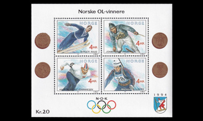 Norja 1074-7BL16 ** Talviolympialaiset blokki (1991)