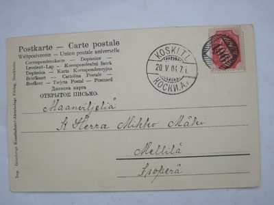 VANHA Postikortti Enkeli 1904 Numeroleima 496 Koski T.L.