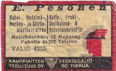 Helsinki, E. Pesonen , VALIO  4255   6/2