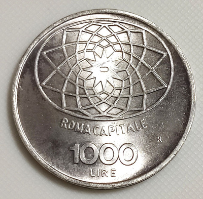 Italia 1000 Lire 1970, hopeakolikko