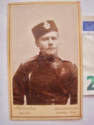 VANHA CDV Visiitti Valokuva Suomen Kaartilainen 1890-l