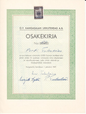 OKK 1947 Kangasalan Urkutehdas Oy, Kangasala