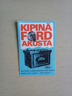 Kipinä Ford Akusta - Etiketti