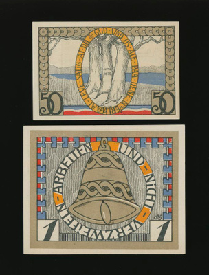 Saksa 50 Pfg, 1 Mk, Augustenburg 1920