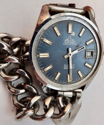 VANHA Kello Leijona Automatic Waterproof Sveitsi KOMEA Ketju