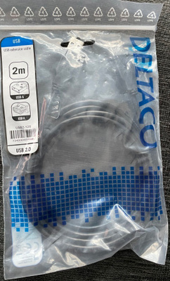 Deltaco 2m USB 2.0 jatkokaapeli - UUSI