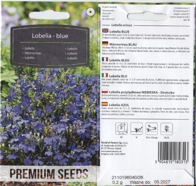 Lobelia "Blue" - siemenet #
