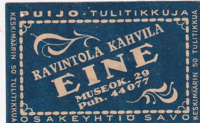 Ravintola EINE , Museok. 29, s21