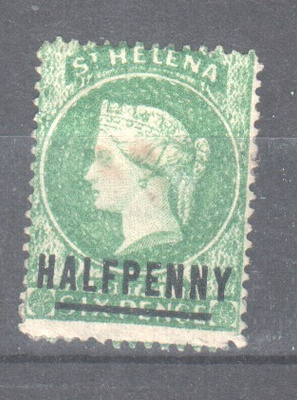 St Helena ½P ilman liimaa.