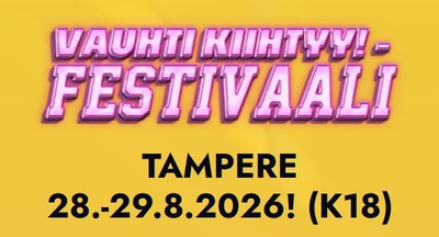 Vauhti Kiihtyy 2026 2 päivää porukkalippu Tampere