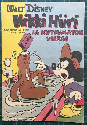 Aku Ankka 1957 n0. 8B, Mikki ja kutsumaton vieras.
