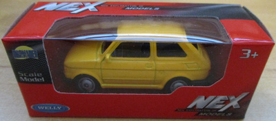 Polski-Fiat 126P Personal 4 Yellow -76 Welly Nex Models 1:60
