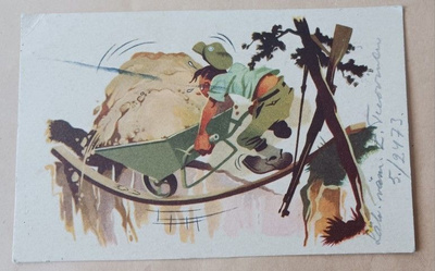 Poika Vesanto: Linnoitustöissä, Lotta Svärd -kortti, KP 1944