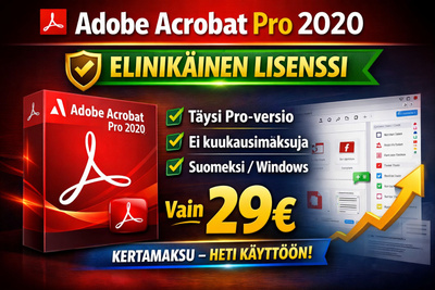 Adobe Acrobat Pro 2020 – ELINIKÄINEN LISENSSI – PDF Editor