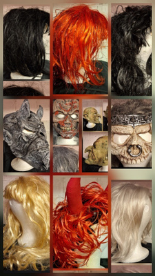 Halloween koristeet naamio peruukki
