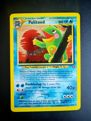 Pokemon kortti Politoed Neo Discovery holo