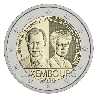 ** LUXEMBURG 2€ 2019 Charlotte pillerissä **