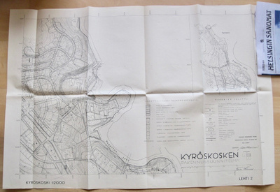 VANHA Kartta Rakennussuunnitelma Kyröskoski Hämeenkyrö 1940