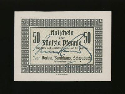 Saksa Notgeld 50 Pfennig, Schwabach