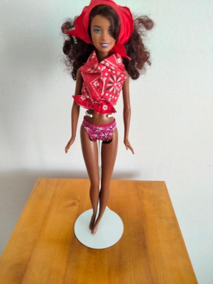 Barbie tummaihonen kaunotar+ standi.