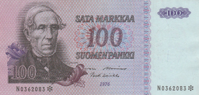 100 markkaa 1976 tähti