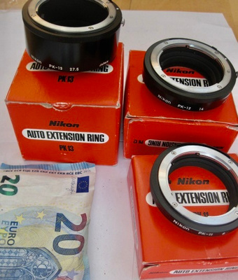 3 VANHAA Jatkorengasta Nikon PK-11 12 13 Alkup Rasiat SIISTI