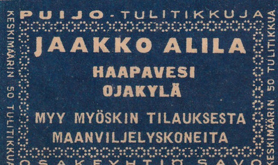 Haapavesi, Ojakylä, Jaakko Alila    s27