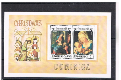 Dominica 1975 - Joulu Christmas ++ blokki