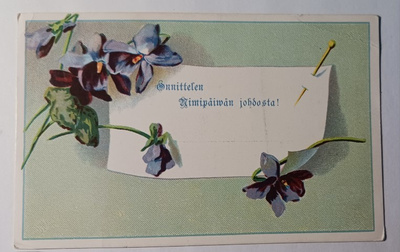 Pikkuorvokkeja nimipäiväonnitteluina, k. k-k