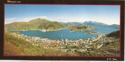 Norja : MÅLÖY - Vågsöy fra vest. koko 21,5x10,5cm