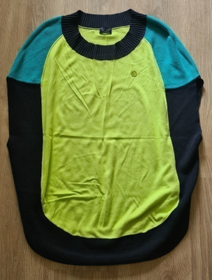 Armani poncho tyylinen värikäs lime/turkoosi neule S/ M/ L