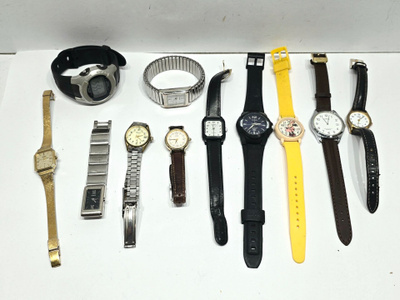 11kpl rannekelloja (Casio, Citizen, Lorus)