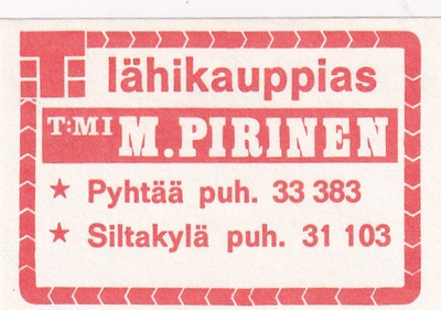 Pyhtää, Siltakylä, T:mi M. Pirinen   1/15